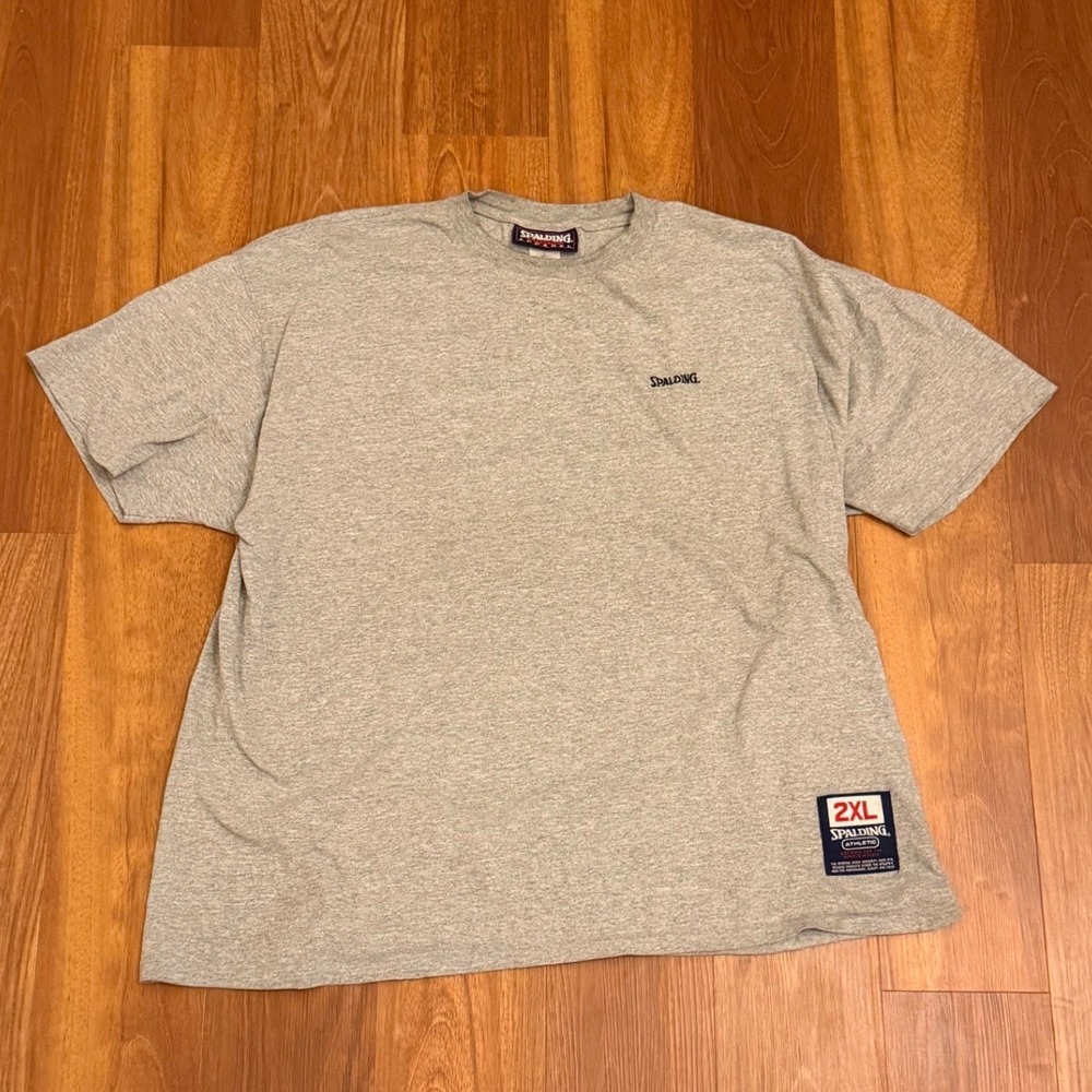 Vintage Spalding Athletic Apparel Gray Logo T-Shirt Men's Size XXL